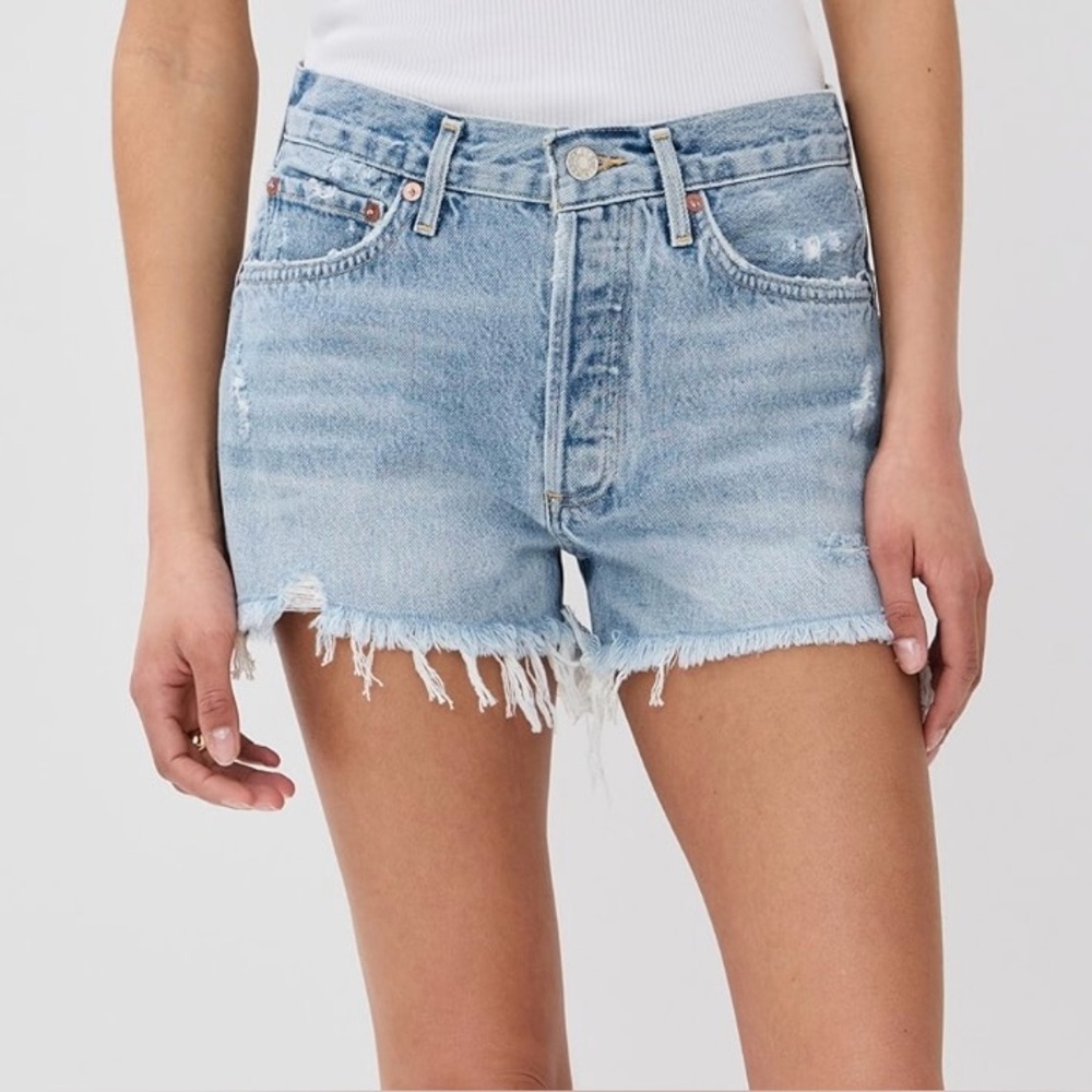Agolde Parker Vintage Cut Off Denim Distressed Shorts